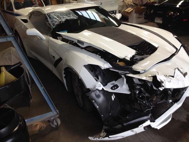 2014 Corvette collision repair at Automotive Enterprise, San Carlos CA – photo 1