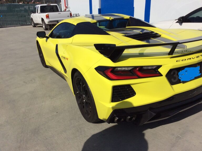 2022 Chevrolet Corvette – Bumper / Left Quarter Panel collision repair at Automotive Enterprise, San Carlos CA – photo 1
