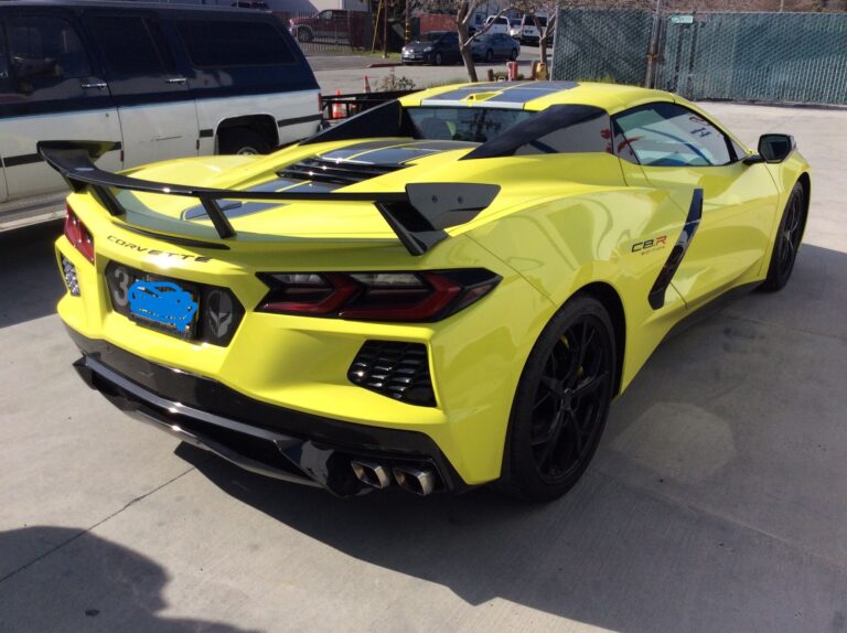2022 Chevrolet Corvette – Bumper / Left Quarter Panel collision repair at Automotive Enterprise, San Carlos CA – photo 2
