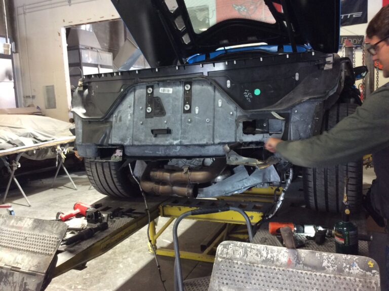 Blue C-8 Corvette collision repair at Automotive Enterprise, San Carlos CA – photo 14