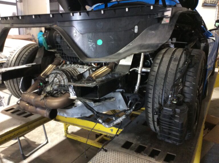 Blue C-8 Corvette collision repair at Automotive Enterprise, San Carlos CA – photo 15