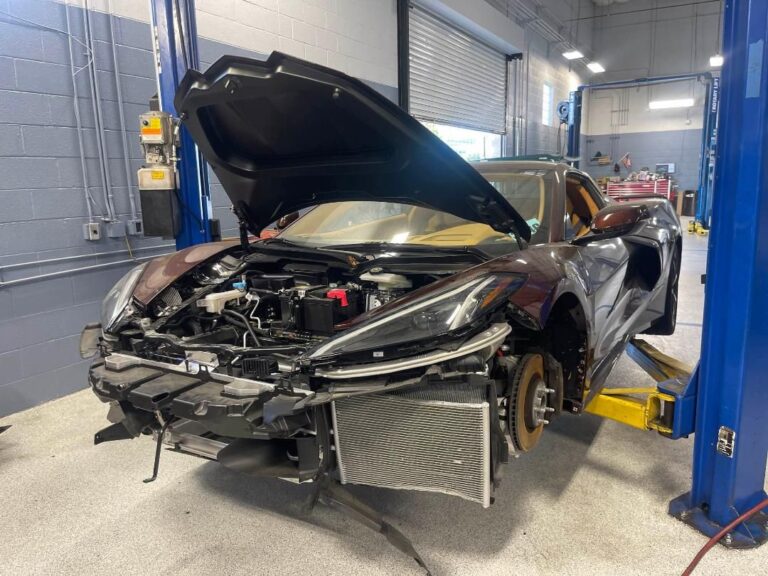 Corvette C8 Coupe collision repair at Automotive Enterprise, San Carlos CA – photo 2