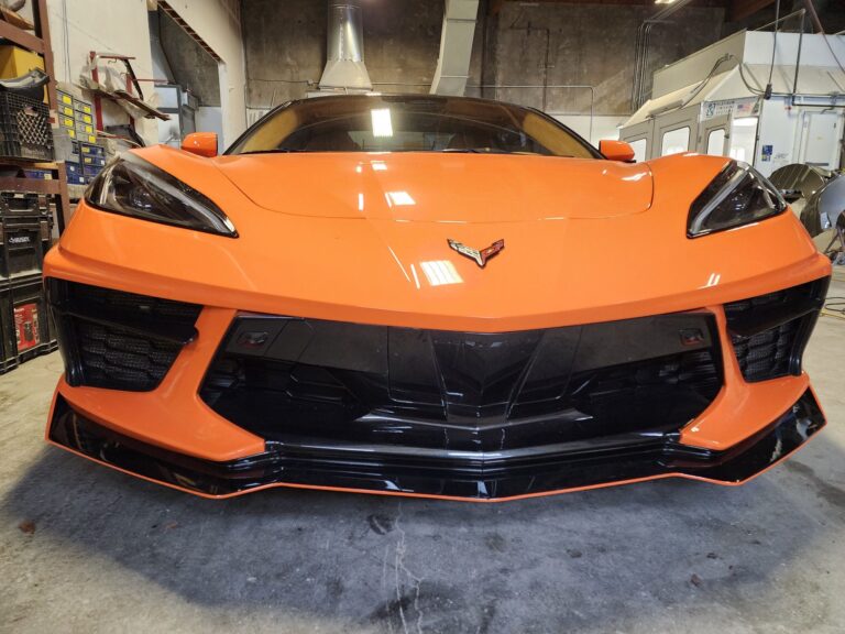 2024 Orange C-8 Corvette collision repair at Automotive Enterprise, San Carlos CA – photo 9