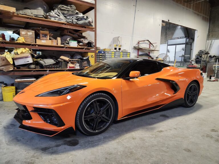 2024 Orange C-8 Corvette collision repair at Automotive Enterprise, San Carlos CA – photo 11