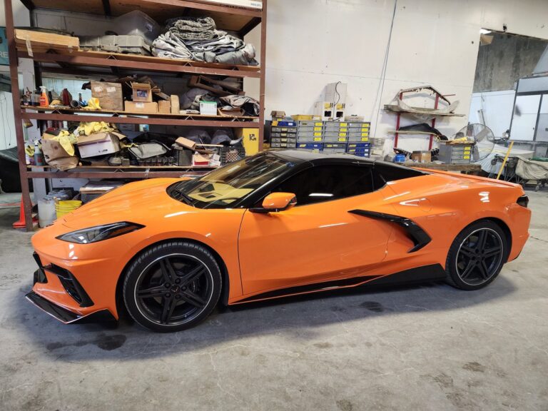 2024 Orange C-8 Corvette collision repair at Automotive Enterprise, San Carlos CA – photo 16