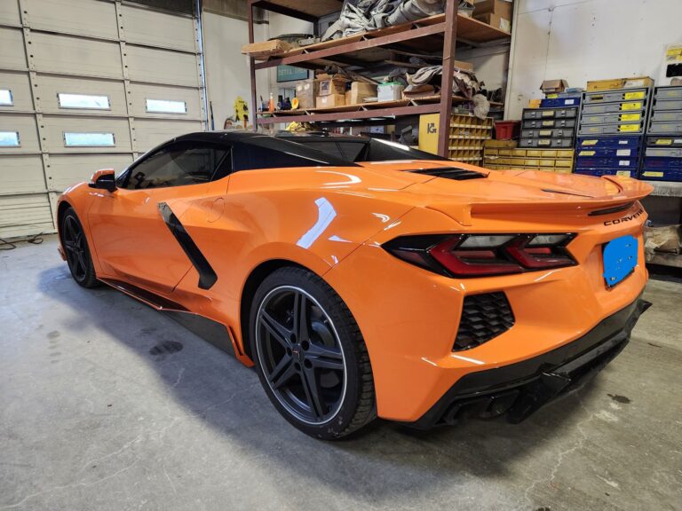 2024 Orange C-8 Corvette collision repair at Automotive Enterprise, San Carlos CA – photo 19