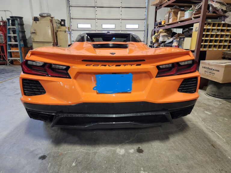 2024 Orange C-8 Corvette collision repair at Automotive Enterprise, San Carlos CA – photo 20